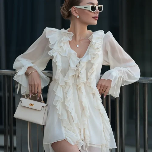 Frill Tiered Mini Dress