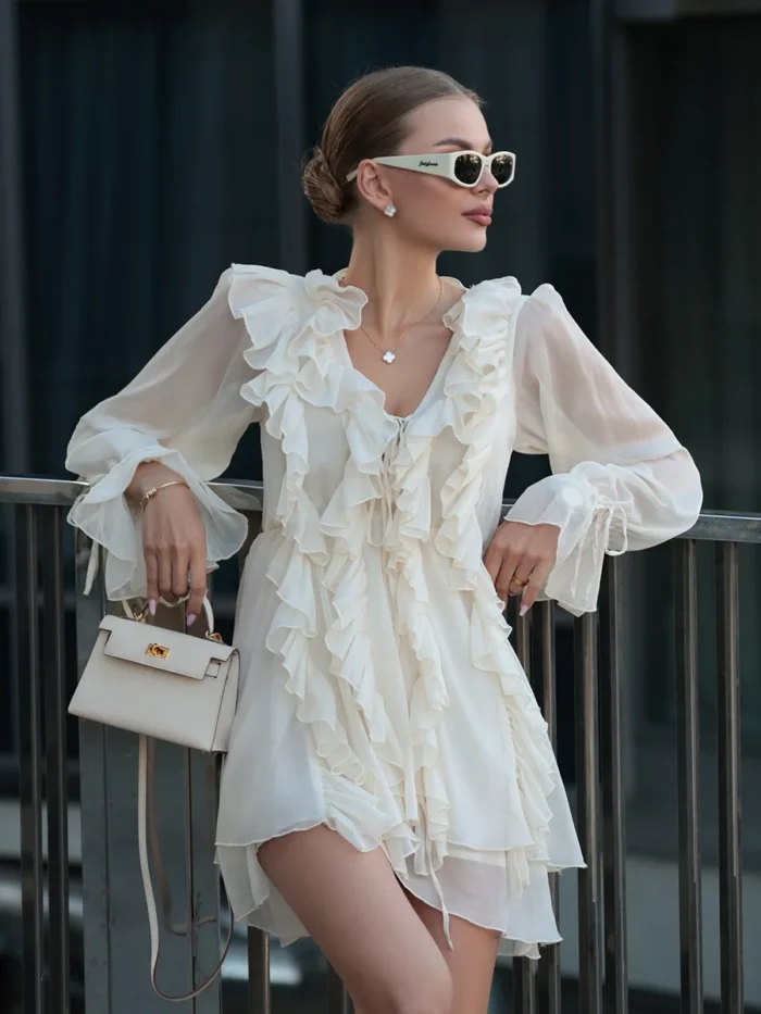 Frill Tiered Mini Dress