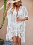 Woven Fringe Hem Kimono