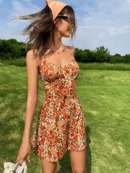Groovy Floral Print Mini Dress