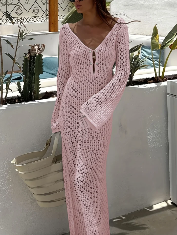 Crochet Knit Maxi Dress - Image 8