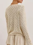 Lace Trim Button-Up Cardigan
