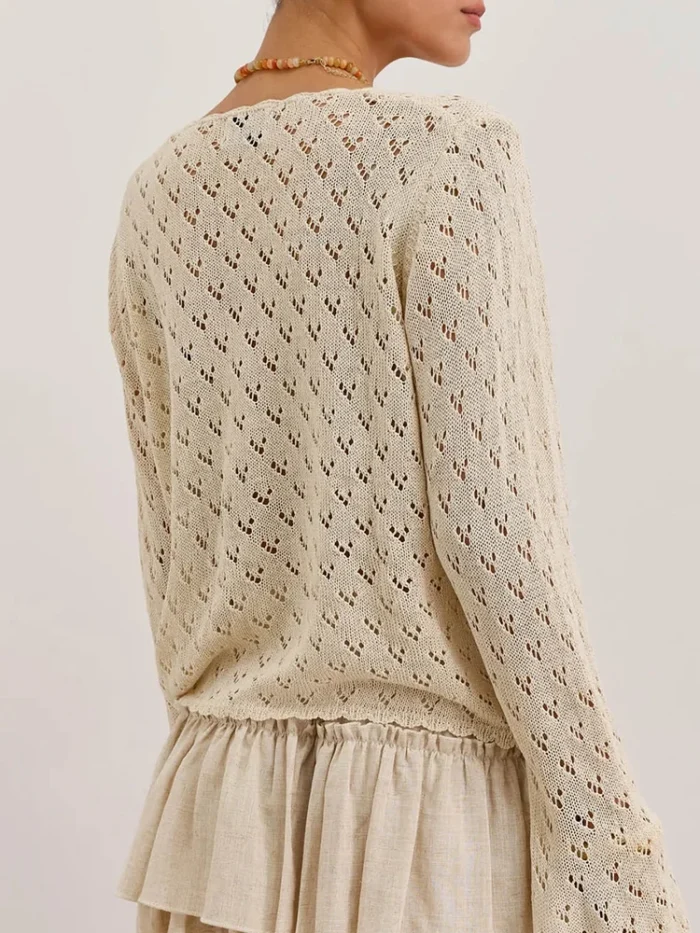 Lace Trim Button-Up Cardigan - Image 4