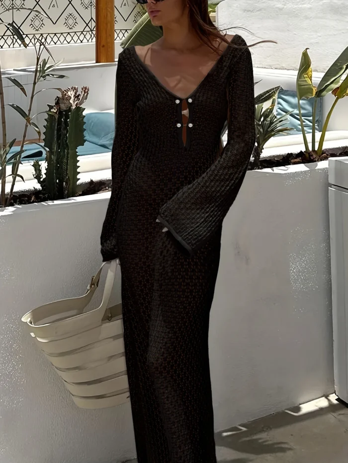 Crochet Knit Maxi Dress - Image 12