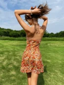 Groovy Floral Print Mini Dress