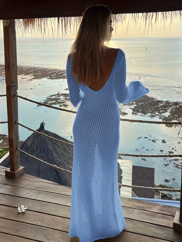 Crochet Knit Maxi Dress - Image 21