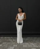 Sequin Cutout Halter Mini Dress
