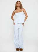 Striped Ruffled Cami and Pants Set