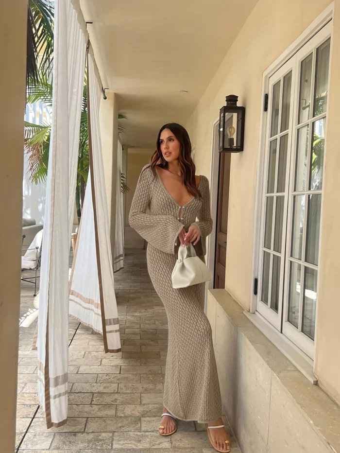 Crochet Knit Maxi Dress - Image 15