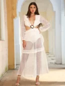 Knitted Panel Cutout Maxi Dress