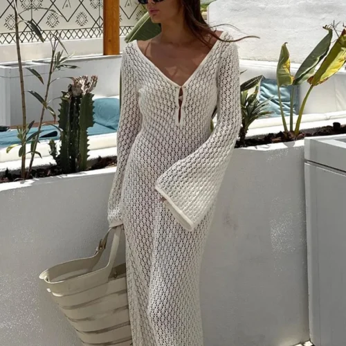 Crochet Knit Maxi Dress