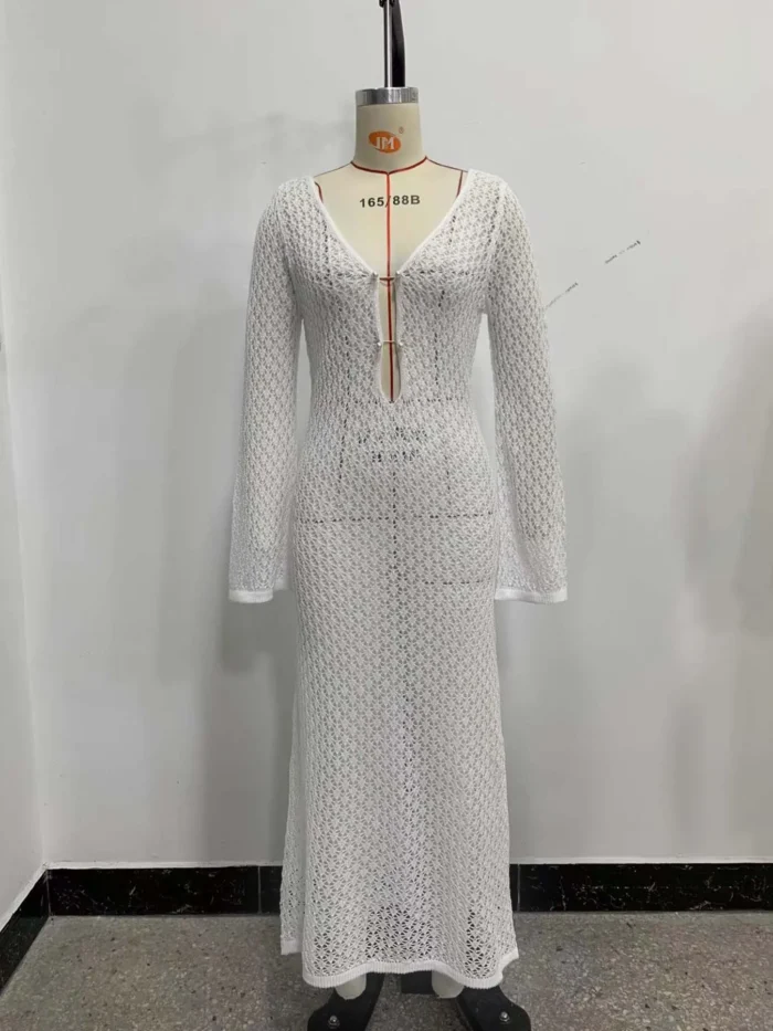 Crochet Knit Maxi Dress - Image 27