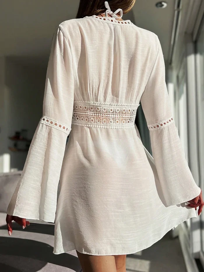 Crochet Trim Tassel Tie Cover-Up - Image 9