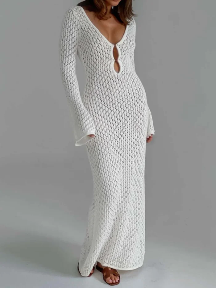 Crochet Knit Maxi Dress - Image 23