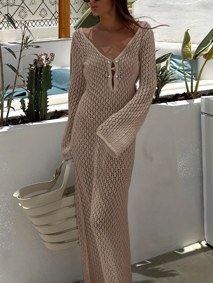 Crochet Knit Maxi Dress - Image 16