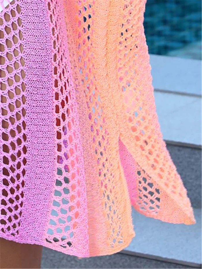Rainbow Open Knit Cover-Up - Image 5