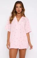 Striped Print Pajama Set