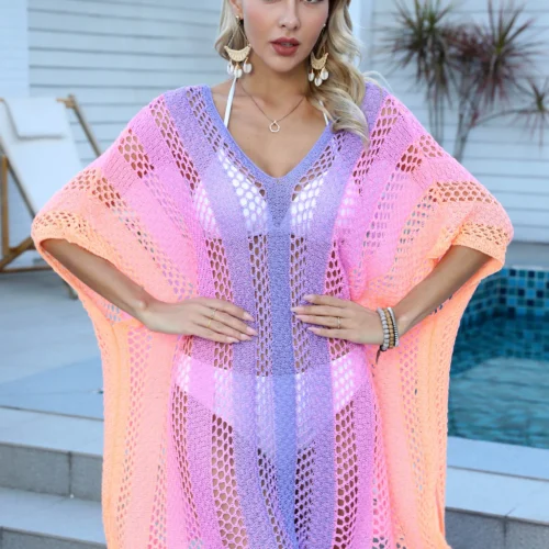 Rainbow Open Knit Cover-Up