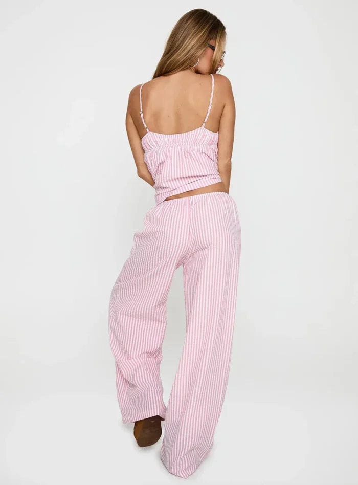 Striped Ruffled Cami and Pants Set - Image 10