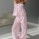 Striped Ruffled Cami and Pants Set