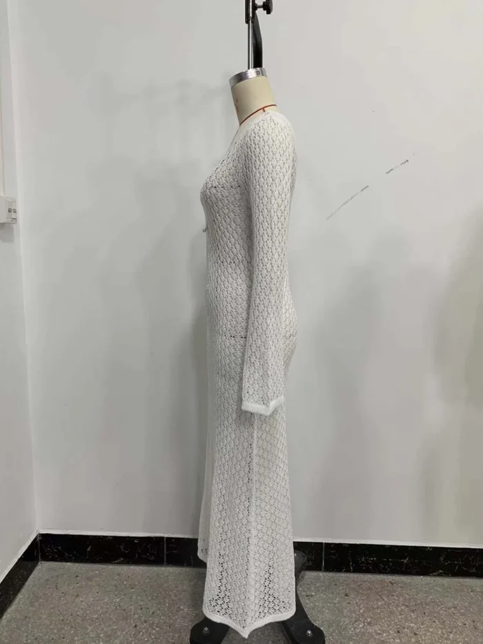 Crochet Knit Maxi Dress - Image 29