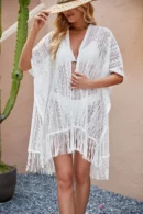 Woven Fringe Hem Kimono