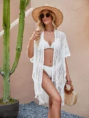 Woven Fringe Hem Kimono