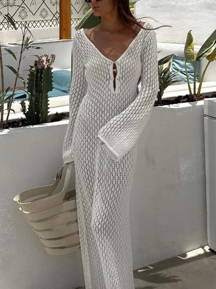 Crochet Knit Maxi Dress - Image 24