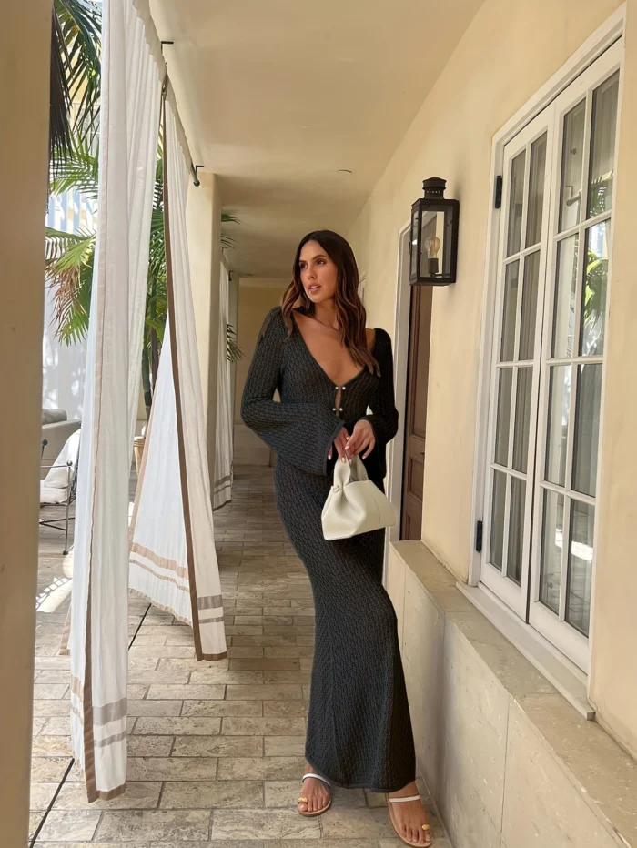 Crochet Knit Maxi Dress - Image 11