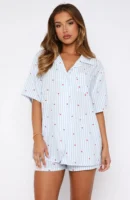 Striped Print Pajama Set